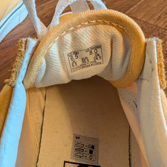 Vans Mustard and White Low-Top Sneakers - Picture 4 of 5